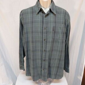 Columbia Blue Green Plaid‎ Shirt Size XL